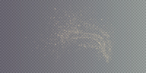 Christmas background. Powder dust light PNG. Magic shining gold dust. Fine, shiny dust bokeh particles fall off slightly. Fantastic shimmer effect. Vector illustrator.	
