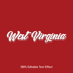 West Virginia text effect vector. Editable college t-shirt design printable text effect vector. 3d text effect vector.