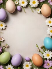 Naklejka na ściany i meble easter eggs with flowers