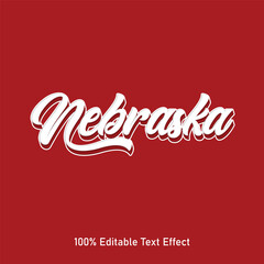 Nebraska text effect vector. Editable college t-shirt design printable text effect vector. 3d text effect vector.