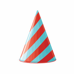 Birthday Hat Flat Vector Isolated on White. Illustration