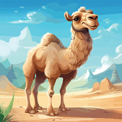 Cute Funny Camel Vector illustration