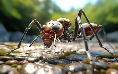 Robot ant on ground