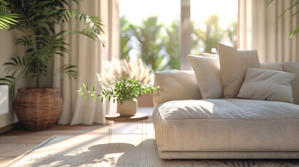 A beautiful canvas frame 3D mockup in modern living room