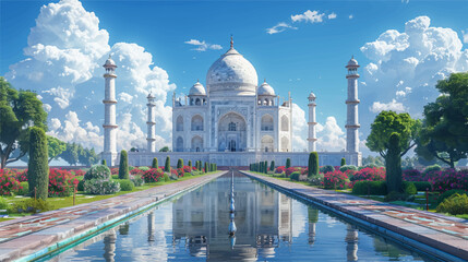 Taj Mahal illustration vectorial - obrazy, fototapety, plakaty
