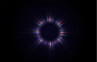Magical blue portals on the night scene. Glowing futuristic teleportation tunnel. 
Light circle with rays.  Light portal png. 