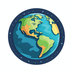 Vector Planet Earth Icon. Flat Planet Earth Icon.