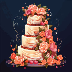 Wedding Cake illustration Vector