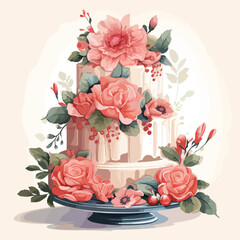 Wedding Cake illustration Vector
