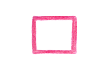 Hand drawn pink frame on transparent background