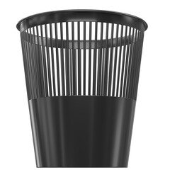 3D rendering illustration of a perforated plastic trash bin
