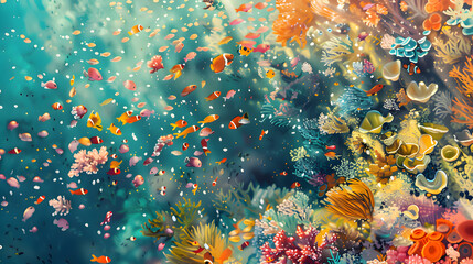 Obraz na płótnie Canvas abstract colorful background with bubbles. Generative AI