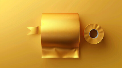 Gold Toilet Paper Icon. Raster Version