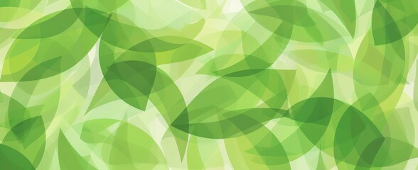 Bright and airy abstract leaf design with translucent green leaves overlaid on a sunlit background, conveying freshness and vitality.
