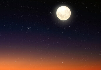 Fototapeta na wymiar Backgrounds night sky with stars and moon