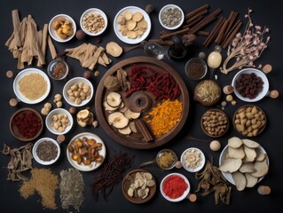 Medicinal herb healthy lifestyle Chinese herbal medicine.