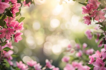 Obraz na płótnie Canvas Pink Flowers Blooming in Sunlight