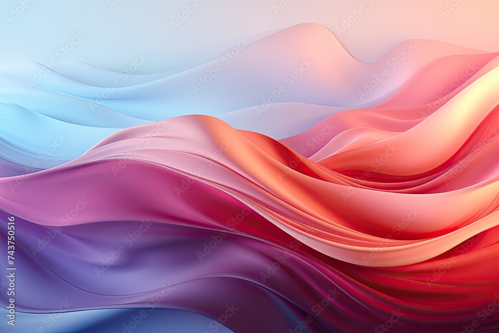 Aufkleber A vibrant and colorful abstract background featuring a mesmerizing interplay of wavy lines in a harmonious dance of hues