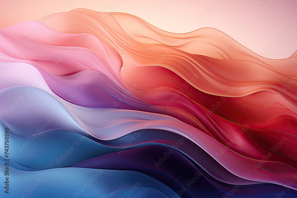 Poster Swirling and vibrant wavy shapes create a colorful and abstract background