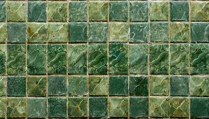 Vintage Verdant: Green Ceramic Tile Background for Kitchen or Bathroom"
