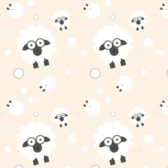 sheep, seamless pattern with animals