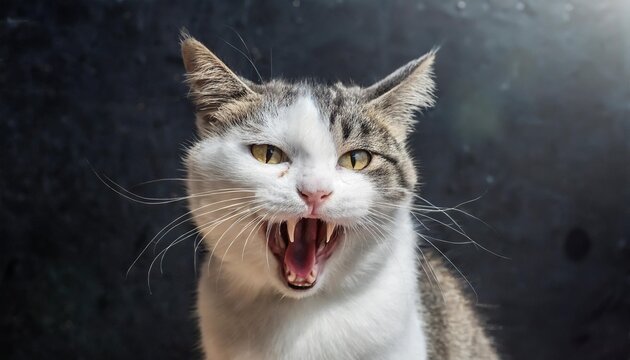 angry meow cat