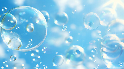 A Blue Background with a Lot of Bubbles.