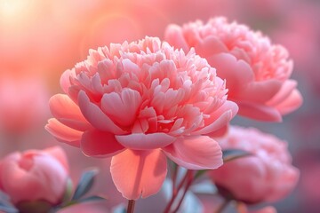 A beautiful arrangement of delicate pink flowers nestled in a vase, radiating softness and elegance