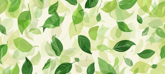 Vibrant leaf pattern on a pale background, symbolizing spring's renewal and the vitality of nature.