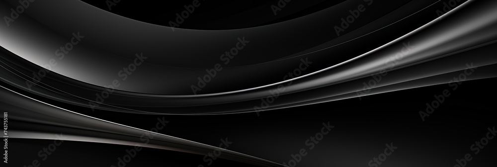Aufkleber smooth black and white curves intertwine, creating a sophisticated and abstract background with a se
