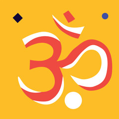 Om. Vector. Aum - symbol of Hinduism flat icon