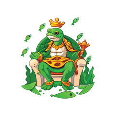 turtle king vector