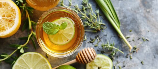 Honey-infused tea blend with lime and lemongrass.