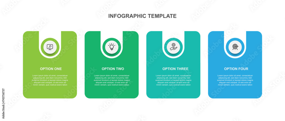 Poster Design template infographic vector element with 4 step layout suitable for web presentation and business information