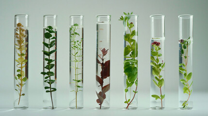 In vitro micropropagation clone plants in test tube. - obrazy, fototapety, plakaty