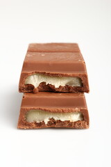 Chocolate Bar with Filling. Isolated on a white background.
