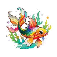 colored fish vector