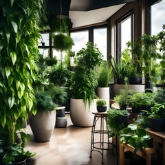 interior with plants