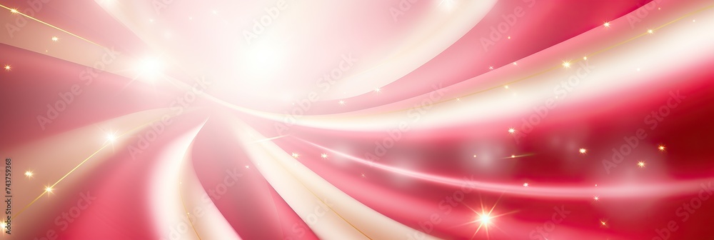 Leinwandbilder A vibrant red and white swirl design overlaid with sparkling stars in the background, creating a dynamic and mesmerizing visual display