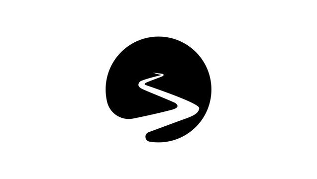 Pathway emblem,  black isolate silhouette