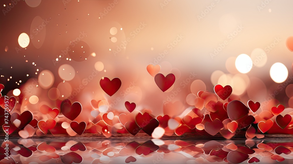 Aufkleber a multitude of vibrant red hearts gracefully float through the air in a mesmerizing display of love 