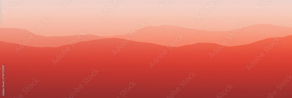 Sticker A stunning scene of a vibrant red sky above towering mountains in the distance, creating a breathtaking and awe-inspiring landscape