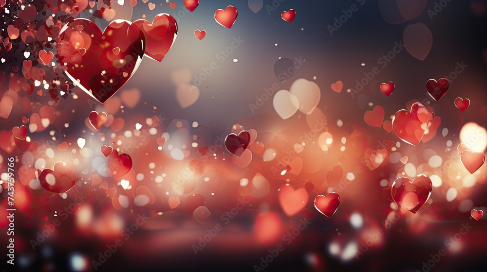 Aufkleber a vibrant burst of red hearts suspended in midair, creating a mesmerizing display of love and joy