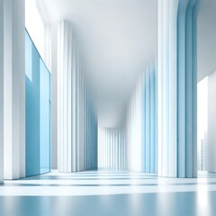 Fototapeta premium blue hall with curtains