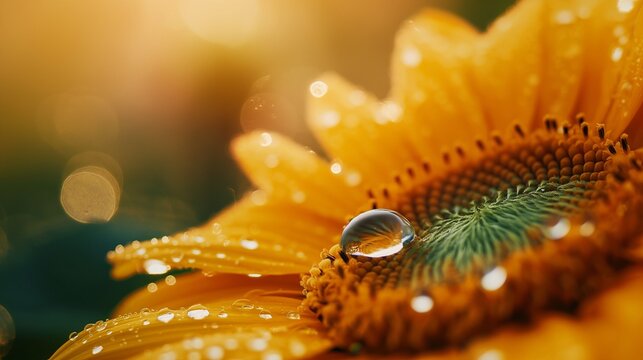 dropwater on sunflower