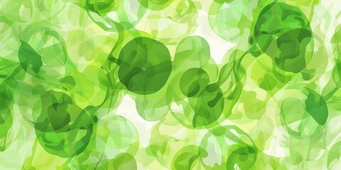 Luminous abstract eco-themed overlay of translucent green shapes suggesting growth and vitality.