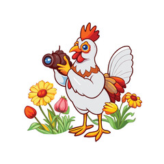 photographer chicken vector