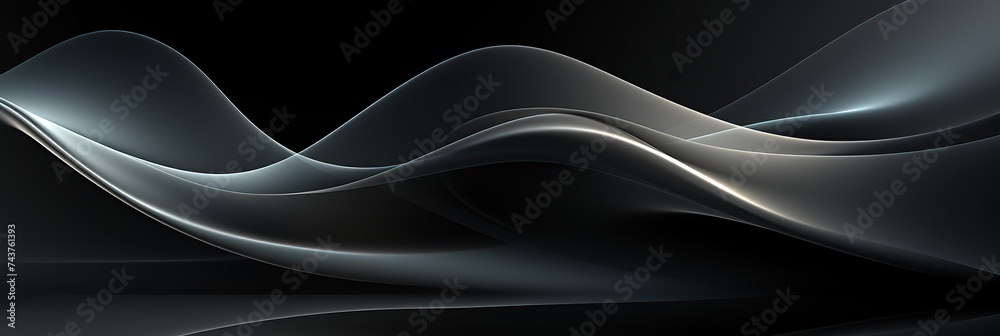 Leinwandbilder a mesmerizing black and white background featuring fluid wavy lines that create a sense of movement 