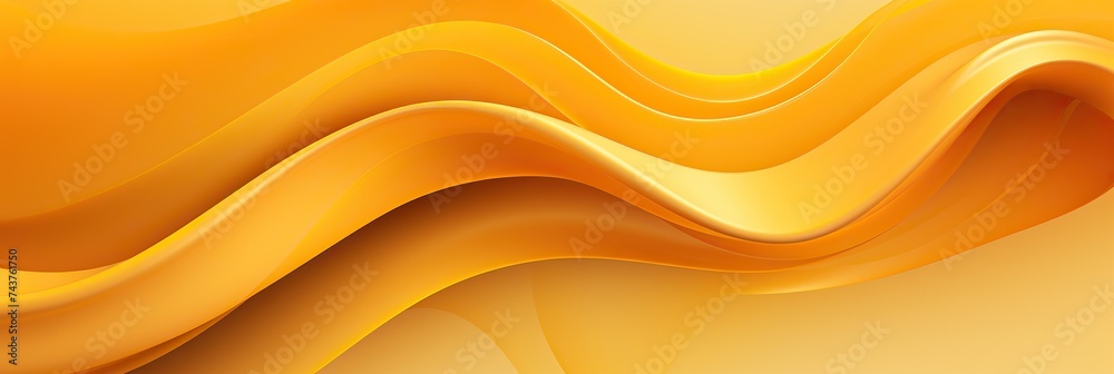 Aufkleber Abstract yellow background with dynamic wavy lines flowing gracefully across the canvas in a harmonious dance of movement and light