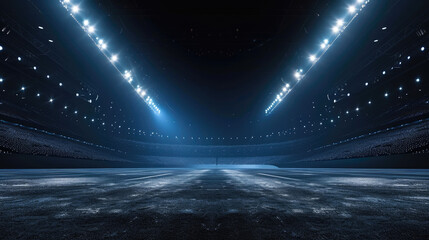 Dynamic Cheerleading Arena: Vibrant Tumbling Mat with Stadium Lights - obrazy, fototapety, plakaty